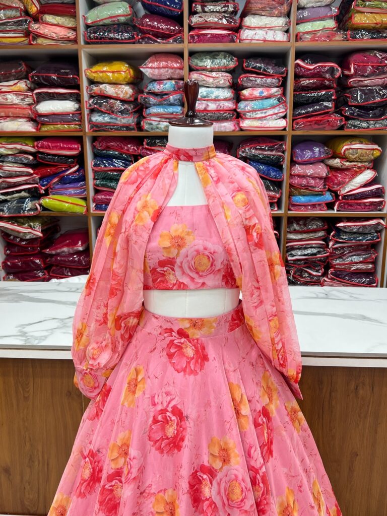 Organza Floral Lehenga