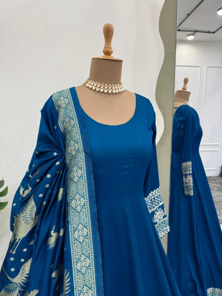 Satin Silk Thread Sequence Gown
