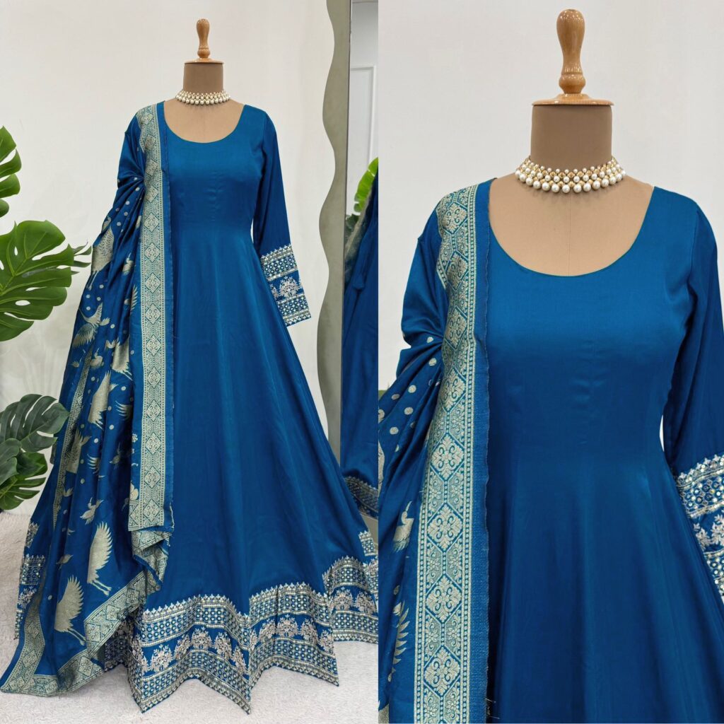 Satin Silk Thread Sequence Gown